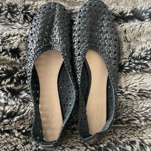 COS~Leather Woven Ballet Flats